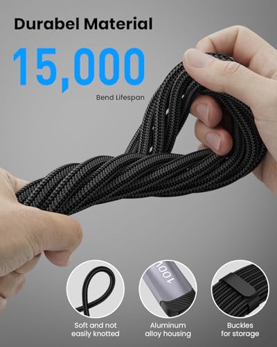 100W Multi USB Charging Cable, USB C and Lightning Cable 2-in-1, 5A USB C/A Nylon Braided Multi Charger Adapter Cord with LED Indicator for iPhone 17 16 15 14 13, iPad, Galaxy, Note, Macbook - Black - style: 4-in-1 6FT