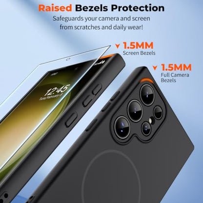 zapica Magnetic for Samsung Galaxy S23 Ultra Case, Midnight Black - color: Midnight Black, size: Samsung Galaxy S23 Ultra 6.8''