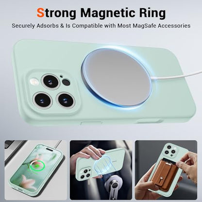 SUPFINE Silicone & Magnetic for iPhone 16 Pro Case - color: Aquamarine, size: iPhone 16 Pro