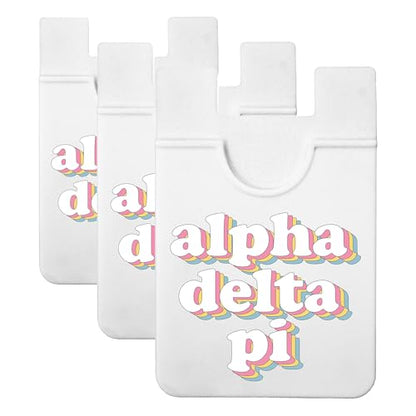 Sorority Shop Alpha Delta Pi Koala Pouch - Retro Design Card Holder for Mobile Case- Phone Wallet Stick on - Ultra-Thin and Lightweight Device Case Wallet - Holds Cards and Cash (Pack of 3) - size: 2.25"W x 3.25"L (Pack of 3)