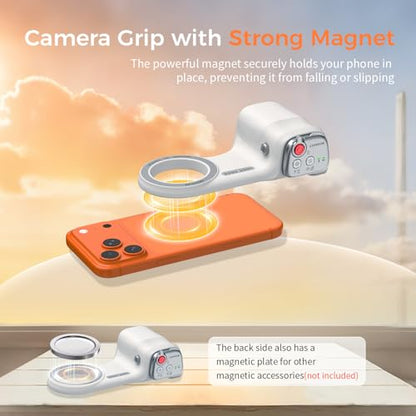 COMITOK Phone Camera Grip MOCA ARCO for Video Recording with Thumb Rest Area Design for iPhone Pro Max, with Enhanced Phone Mount & Detachable Remote for Easy Shooting, Video Call, Support iOS17/18/26 - style: MOCA ARCO