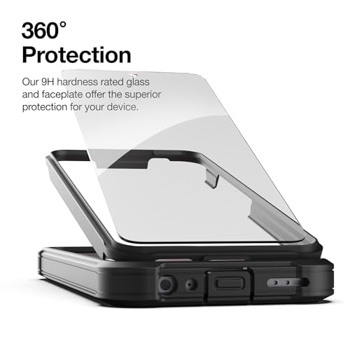 Encased Rugged Belt Case for Moto G Power 5G 2024, Full Body Protective Case with Tempered Screen Protector and Holster Clip (Black) (2024) - size: 2024