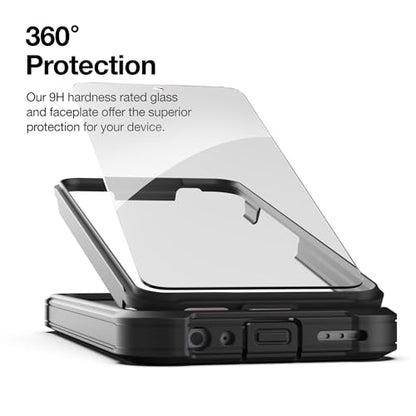 Encased Rugged Belt Case for Moto G Power 5G 2024, Full Body Protective Case with Tempered Screen Protector and Holster Clip (Black) (2024) - size: 2024
