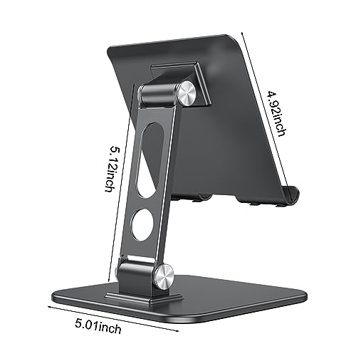 OMOTON Upgraded Adjustable Tablet Stand Holder, Heavy Duty Foldable Portable Monitor Stand, Travel Essentials for iPad Pro/Air/Mini, Surface Pro, 4.7''-15.6', Black - color: Black