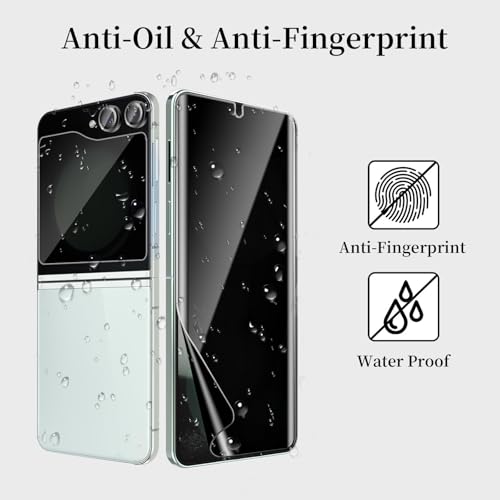 [6 Pack] for Samsung Galaxy Z Flip 7 Privacy Screen Protector, 2 Pack Internal Anti-Spy Film + 2 Pack Outer Privacy Glass Screen Protector + 2 PCS Metal Camera Lens Protector, Anti-Spy, Case Friendly - size: Galaxy Z Flip 7