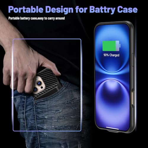 Battery Case for iPhone 16 Pro Max (6.9inch), 13800mAh High Capacity Charging Charger Case 2026 Upgraded Extended Battery Back with Tempered Glass Screen Protector for iPhone 16 Pro Max, Black - size: for iPhone 16 Pro Max (6.9inch)