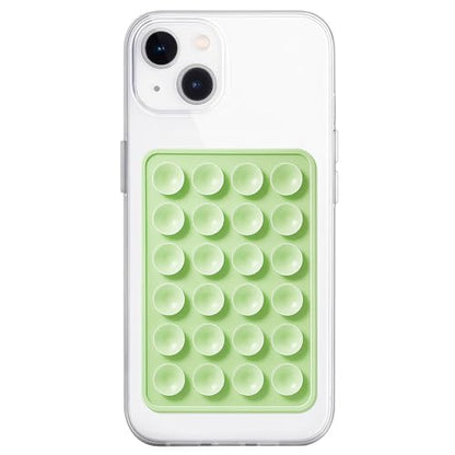 Anteel Silicone Suction Phone Case Mount, Non Slip Sticky Phone Grip for Cellphone, Silicon Adhesive Suction Cup Phone Mount, Strong Grip Holder for Selfies and Videos (Light Green) - color: Light Green