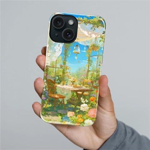 Case for iPhone 15 Plus, Shockproof Hybrid Protective Phone Case, Dual-Layer Drop Protection Anti-Scratch, Sunny Garden - color: Sunny Garden, size: iPhone 15 Plus