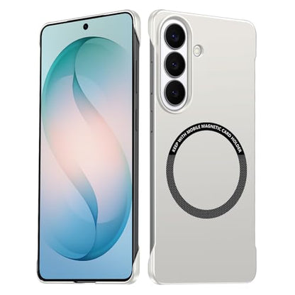 Frameless Slim Case for Samsung Galaxy S26 Plus, Silky Touch, Hard PC Matte Back, Exposed Sides Compatible with Mag-Safe, Anti-Scratch Shockproof Protective Cover for Samsung S26 Plus 5G (White) - color: White