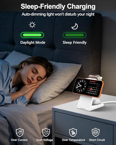 3 in 1 Magnetic Wireless Charging Station - 15W Fast Charging for iPhone - color: White