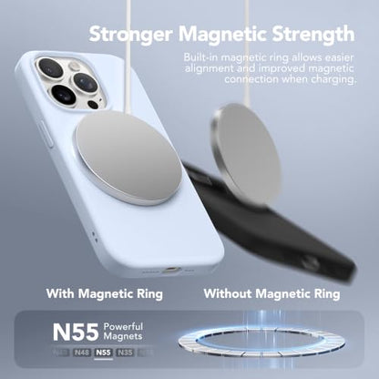 GONEZ Magnetic for iPhone 15 Pro Case, Silicone Cover Baby Blue - color: Baby Blue, size: Iphone 15 Pro