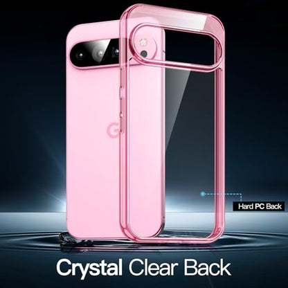 JETech Case for Google Pixel 9/9 Pro, Anti-Yellowing, Quartz Rose | Shockproof Protection, Scratch Resistant Hard PC Back, Durable Transparent TPU Bumper - color: Quartz Rose, size: Pixel 9/9 Pro