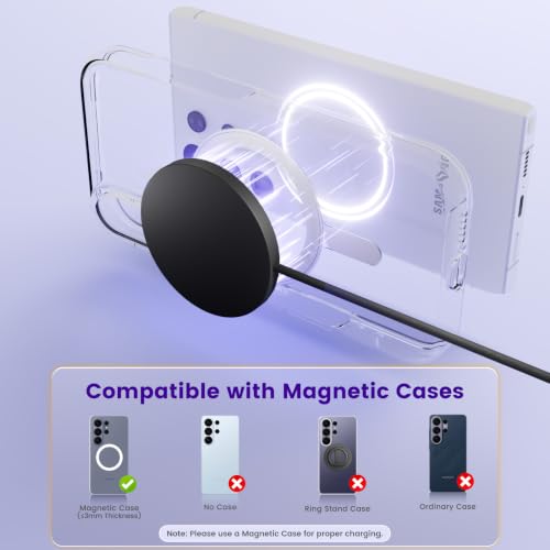15W Magnetic Fast Charging Pad, Wireless Charger for Samsung & Android - color: (for Samsung) Black*2