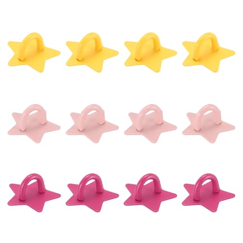 12Pcs Phone Ring Holder 1" Adhesive Star,Rose Red/Yellow/Pink - color: Rose Red/Yellow/Pink