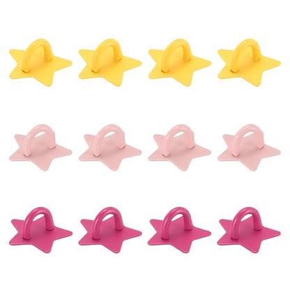 12Pcs Phone Ring Holder 1" Adhesive Star,Rose Red/Yellow/Pink - color: Rose Red/Yellow/Pink