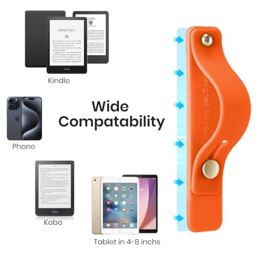 CoBak Hand Strap Holder for Kindle/Tablet - Lightweight TPU - color: Bright Orange