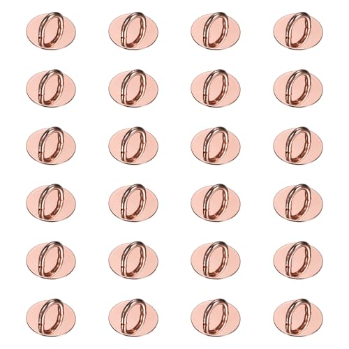 PATIKIL Metal Phone Charm Hook 0.9", 24Pcs Adhesive Circle Shaped Phone Finger Grip Hook Smartphones Keychain Ring Charm Loop for DIY Tablet Case Accessories, Rose Gold - color: Rose Gold