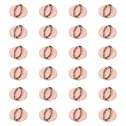 PATIKIL Metal Phone Charm Hook 0.9", 24Pcs Adhesive Circle Shaped Phone Finger Grip Hook Smartphones Keychain Ring Charm Loop for DIY Tablet Case Accessories, Rose Gold - color: Rose Gold