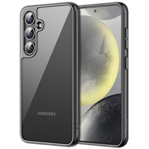 JETech Case for Samsung Galaxy S24, Anti-Yellowing, Black | Shockproof Protection, Scratch Resistant Hard PC Back, Durable Transparent TPU Bumper - color: Black, size: Galaxy S24