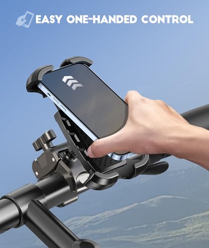 Viccux Motorcycle Phone Mount, Upgrade [Never Fall Off] [Heavy-Duty Clamp] Bike Phone Holder, 360° Rotatable Phone Holder for Bike Motorcycle Bicycle Scooter Compatible with Cellphones 4.7-6.8”