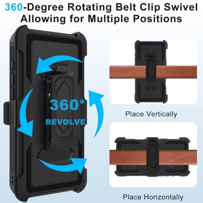 Belt Clip Holster Compatible with iPhone 14 Pro Max Defender Case with 360° Rotating Stand - Heavy-Duty Protection, Drop-Proof and Shock-Resistant, Magnetic, Black - size: iPhone 14 ProMax 6.7