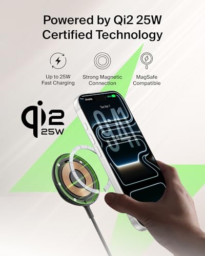 Belkin Qi2 25W Magnetic Wireless Charging Pad, Fast Charging, No Adapter - color: Black, style: No Power Supply Included