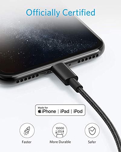 Anker USB A to Lightning Cable, MFi-Certified (2-Pack, 3.3 ft, Black) - color: Black, size: 3.3 feet * 2