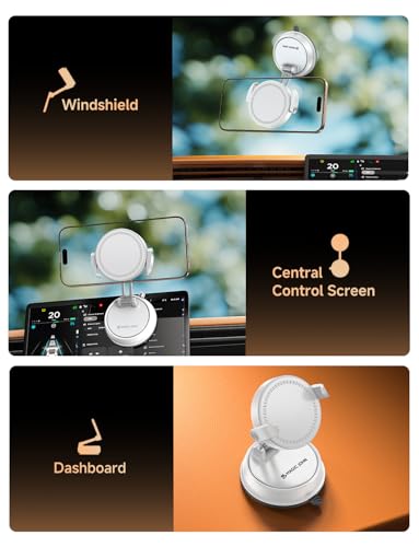MAGIC JOHN for Magsafe Car Mount, Magnetic Phone Holder for Car - color: White