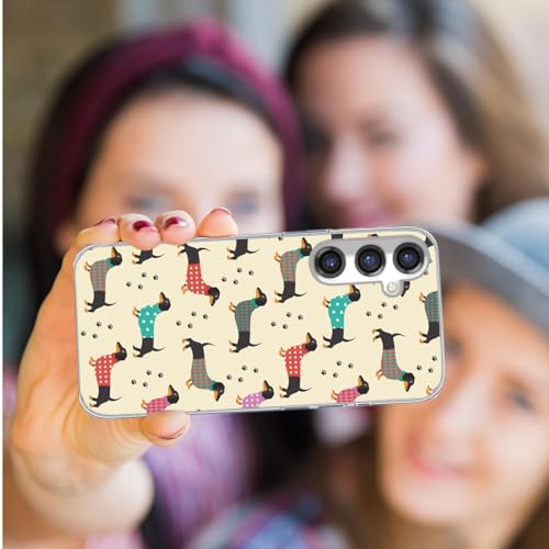for Samsung Galaxy S24 FE Case for Girl Women Men, Full Protective Shockproof Slim Soft TPU Clear Phone Cover Cases with Design for Galaxy S24 FE,Cute Cartoon Animal Pet Dog Dachshund Paw - color: Pet Dog Dachshund
