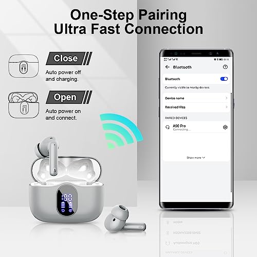Wireless Earbuds, Bluetooth 5.4 Headphones Bass Stereo, Graphite Gray - color: Graphite Gray