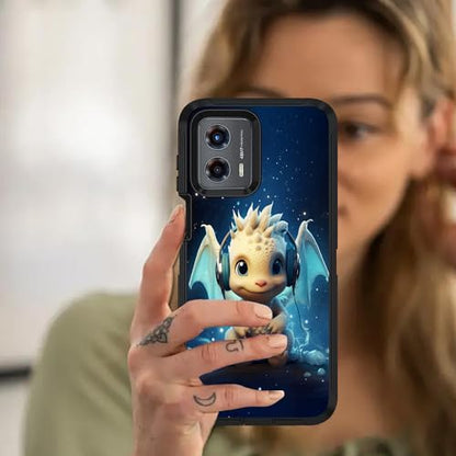 Case for Moto G 5G 2024/Moto G Play 5G 2024, Military Grade Heavy Duty [3-Layer] Dustproof Shockproof Full-Body Protective Case for Motorola Moto G 5G 2024, Headphone Music Dragon Baby - color: Headphone Music Dragon Baby