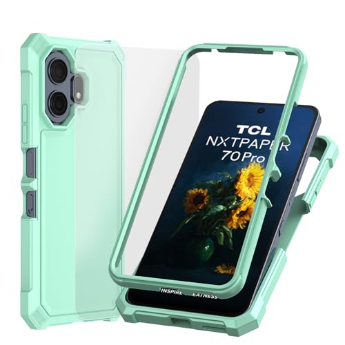 Ailiber for TCL Nxt Paper 70 Pro Case Slim, Screen Protector-Mint Green | Dual Layer Rugged Outdoor Housing with Air Guard Corners. Drop and Scratch Protection. Full Body Heavy Duty Protective Cover - color: Mint