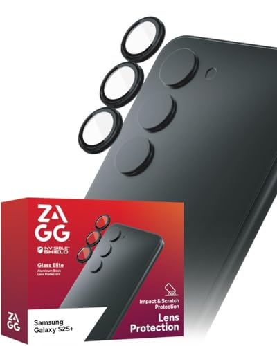 ZAGG Glass Elite Anti-Reflective Samsung Galaxy S25+ Camera Lens Protector – Anti-Glare Technology, Maximum Impact & Scratch Resistance, Smudge-Free Surface, Recycled Materials - color: Black, size: Samsung Galaxy S25 Plus