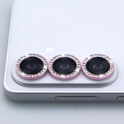 for Samsung Galaxy S26 / S26 Plus Camera Lens Protector, Bling Diamond Metal Ring Tempered Glass Lens Cover, Sparkly Rhinestone Accessories (Pink) - color: Pink