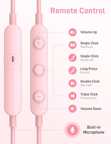 iMangoo for Apple MFi-Certified Soft Headphones for Lightning Wired Earbuds - color: Pink
