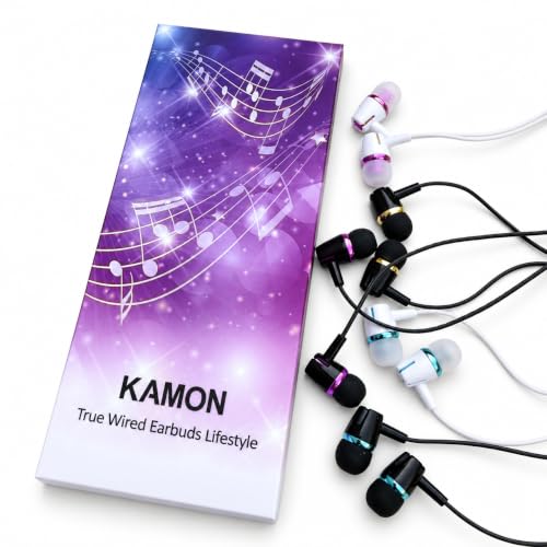 Kamon 5 Pack Wired Earbuds Headphones with 3.5mm AUX Plug Earphones (K1) - color: K1