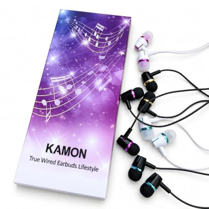 Kamon 5 Pack Wired Earbuds Headphones with 3.5mm AUX Plug Earphones (K1) - color: K1