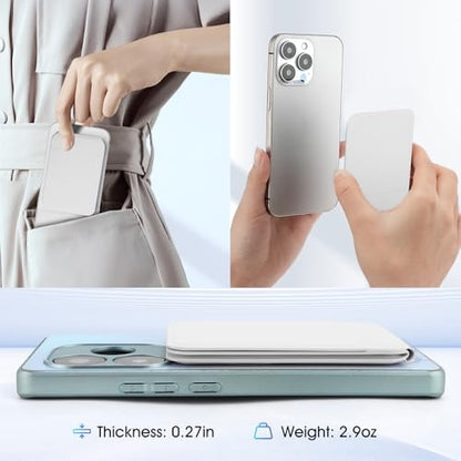 Magnetic Tripod Phone Stand, Slim Foldable Phone Holder for Iphone (Gray) - color: White