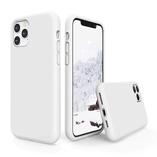 SURPHY Compatible with iPhone 11 Pro Max Case 6.5 inches, Thickened Liquid Silicone Phone Case (with Microfiber Lining) for iPhone 11 Pro Max 2019, White - color: White