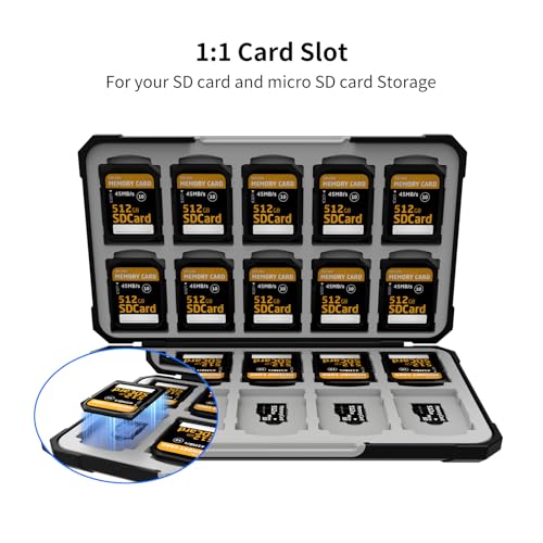 Memory Card Case with 40 Card Slots for SD and Micro SD Cards - color: Carbon Fiber Black 2