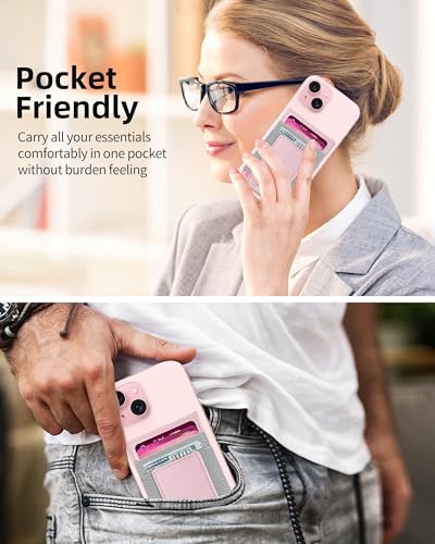 For Magsafe Wallet Stand, 10 Cards Holder, RFID Blocking | Strongest Magnetic Wallet for iPhone 17/16/15/14/13/12 Series, Adjustable Stand, ID Window, 4 Card Slots, Vegan Leather, Pink - color: Pink