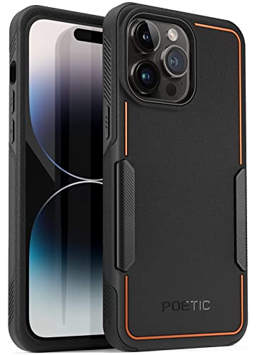 Poetic Neon iPhone 14 Pro Max Case, Heavy Duty Dual Layer Slim Shockproof Cover, Wireless Charging Compatible, Anti-Slip, 6.7 Inch - Black - color: Black, size: iPhone 14 Pro Max