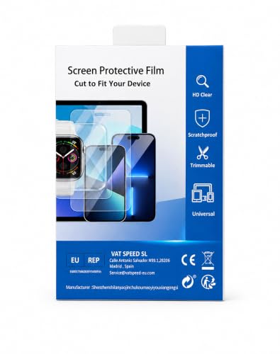 Cut to Fit Screen Protector 3-Pack (96 * 170 mm) Universal Trimmable Display Protective Film HD Clear PET Anti Glare Screen Protection Anti-Scratch Film for Phone, GPS, Tablet, Camera - size: XS