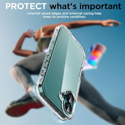 AICase for iPhone 16 Plus Clear Case(6.7"),Heavy Duty Drop Protection Full Body Rugged Shockproof/Dust Proof 3-Layer Military Protective Tough Durable Cover for iPhone 16 Plus - color: Clear