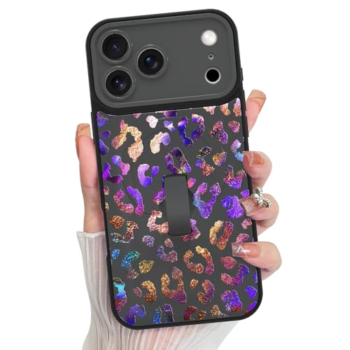 KANGHAR Compatible with iPhone 17 Pro Case Leopard Cheetah Pattern -Black - color: Black-Leopard(Iridescent), size: iPhone 17 Pro