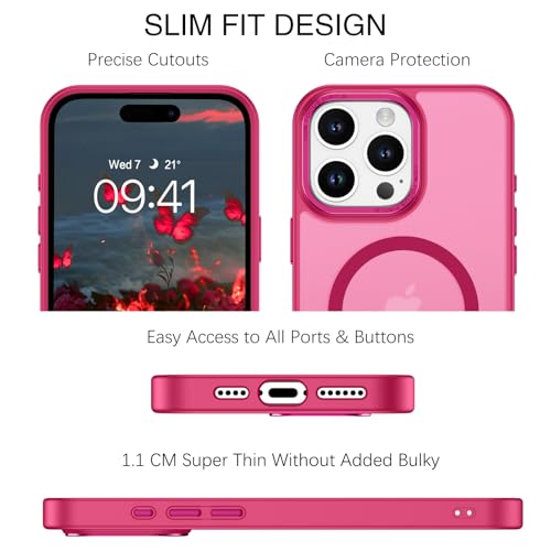 BENTOBEN Magnetic for iPhone 16 Pro Max Case,(Compatible with MagSafe) (Military Grade Drop Protection) Slim Translucent Matte Shockproof with Anti-Fingerprint Phone Case 6.9",Light Plum - color: Light Plum