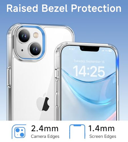 USLAI Case for iPhone 13, Anti-Yellowing, Crystal Clear Back, Shockproof & Military‑Grade Drop Protection - Transparent - color: Clear, size: iPhone 13/14