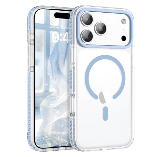 BENTOBEN Magnetic for iPhone 17 Pro Case 6.3", Compatible with Magsafe Shockproof Protective Cute Transparent Slim Anti-Yellowing Phone Case for iPhone 17 Pro Cover, Clear Mint Blue - color: Clear Mint Blue, size: for iPhone 17 Pro 6.3"