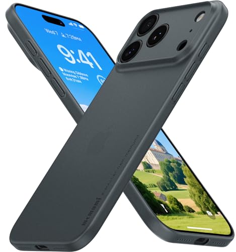 memumi for iPhone 17 Pro Max Ultra Thin Case 0.3mm Lightweight [No-Case Feeling] Matte Hard Cover with Camera Protection for iPhone 17 Pro Max Slim Cover in Minimalist, Semi-Transparent Frosted Gray - color: Semi-Transparent Frosted Gray