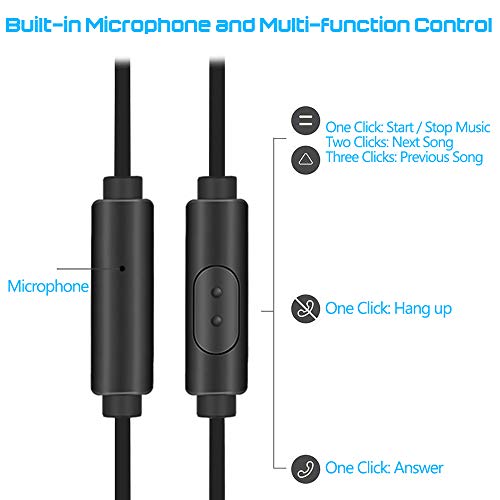 SourceTon 3 Packs Earphone with Remote & Microphone, in Ear Stereo Sound Noise Isolating Tangle Free for Smartphones, Laptops, Gaming, Fits 3.5mm Interface Device - color: 1 Black+1 White+1 Red